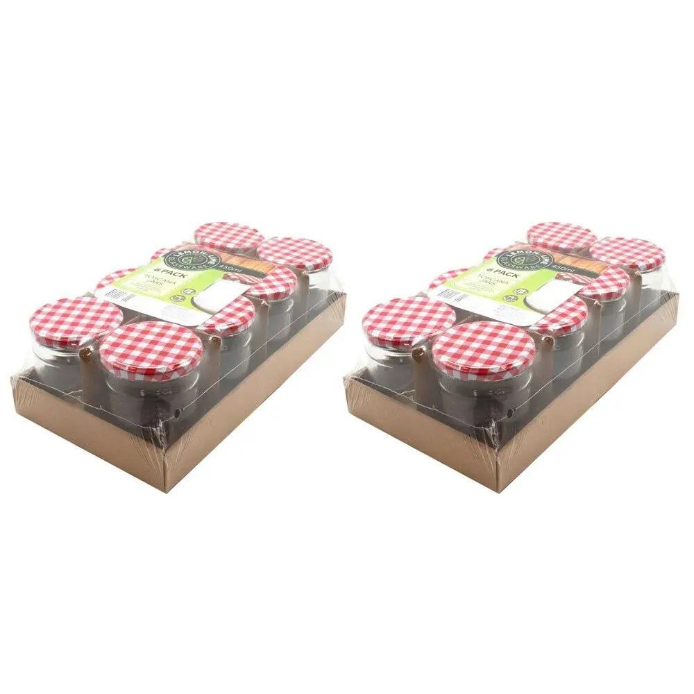 16PK Lemon & Lime 450ml/10cm Toscana Glass Conserve Jars w/ Airtight Lid Clear - Home & Garden