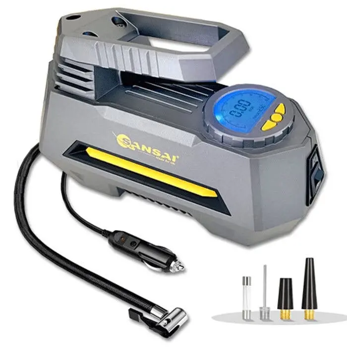 Sansai 120W Portable Digital Car Socket Air Pump Compressor Tyre/Bike Inflator - Hardware
