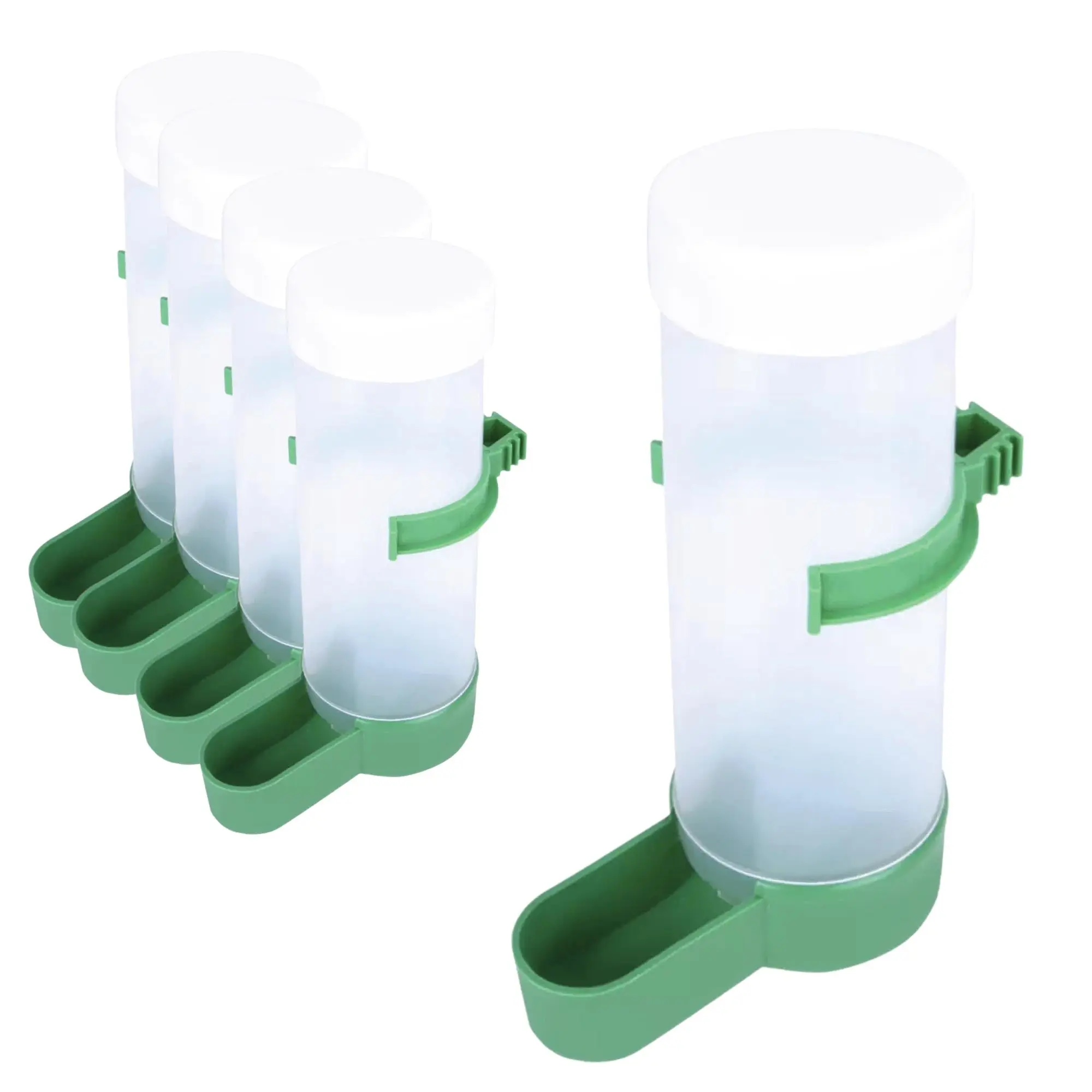 5x Bird Cage Food Dispenser Feeder Automatic Pet Parrot Budgie Cockatiel Aviary - Pets