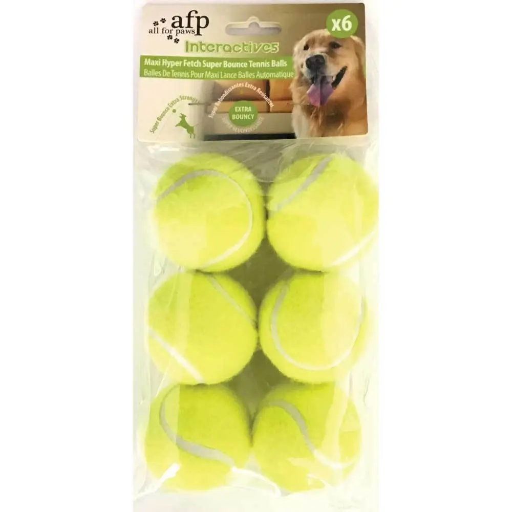 6 Pack Extra Bouncy Dog Fetch Balls AFP Hyper Maxi Super Bounce Tennis Ball Toy - Pets