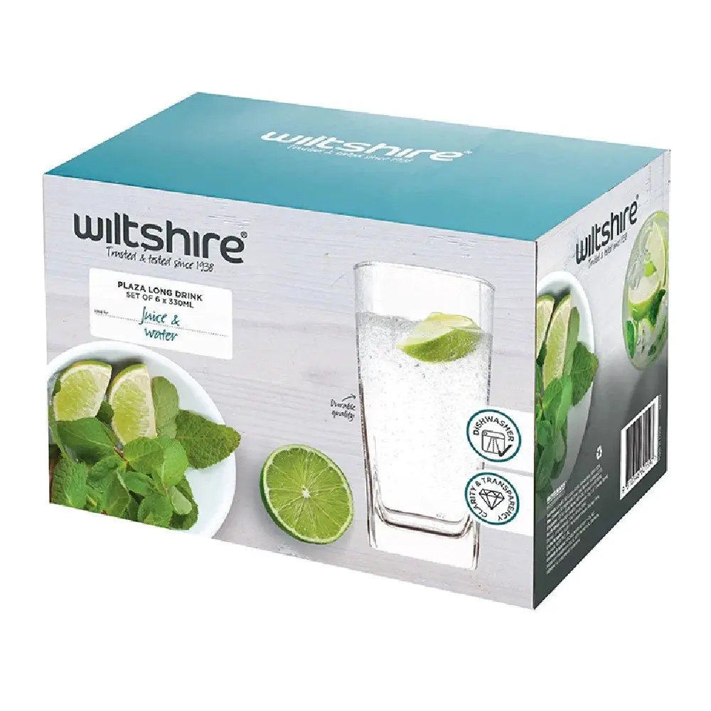 WILTSHIRE PLAZA LONG GLASSES 330ml SET 6 - Best Gifts Under $50