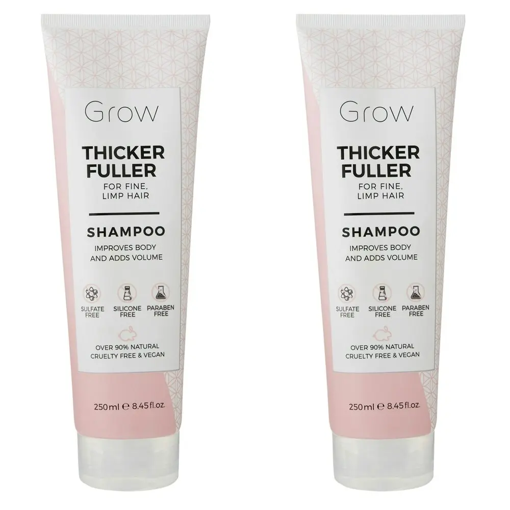 2x Grow Thicker Fuller 250ml Volume Shampoo Hair/Scalp Care For Fine/Limp Strand - Beauty