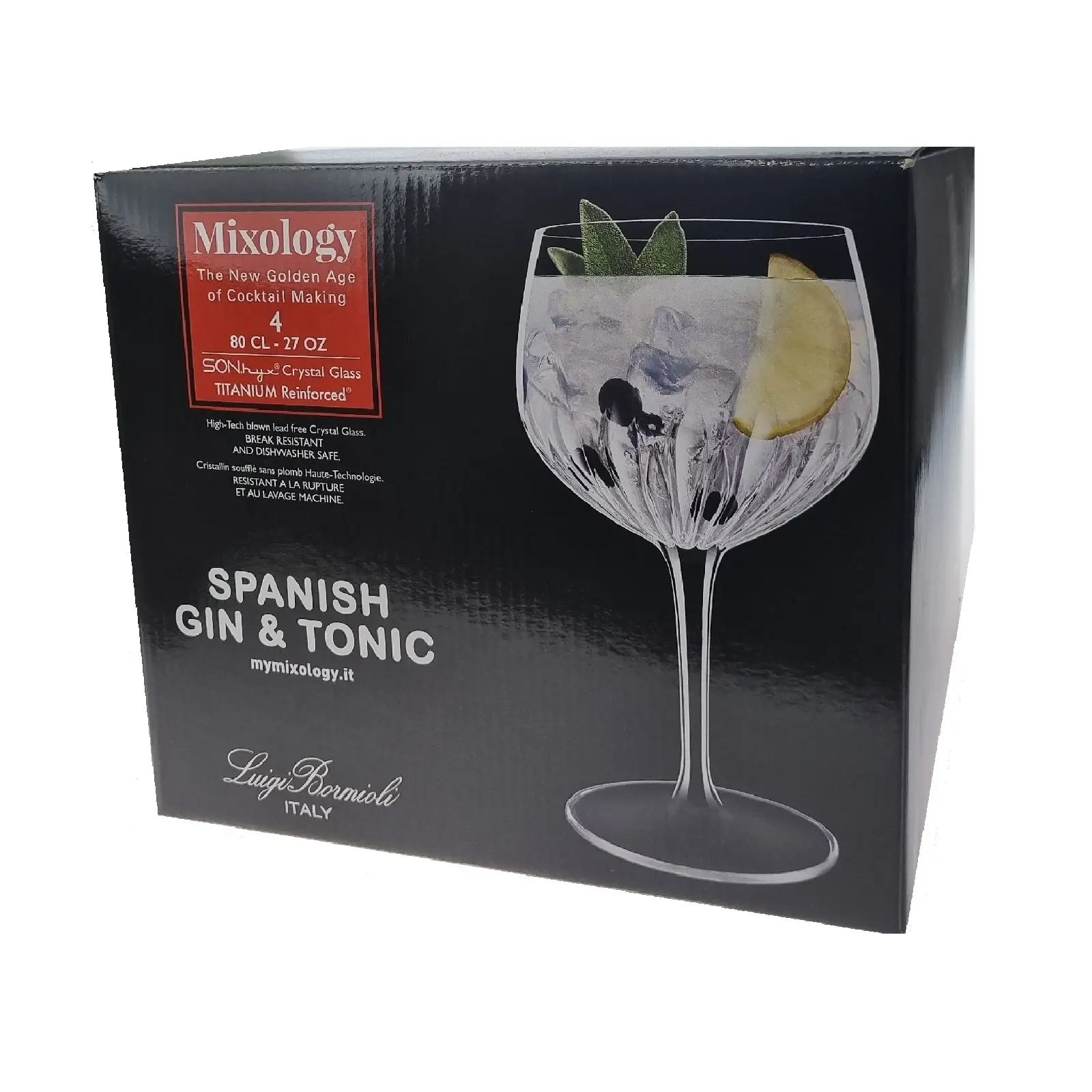 LUIGI BORMIOLI MIXOLOGY GIN & TONIC GLASSES SET 4 - Home & Garden