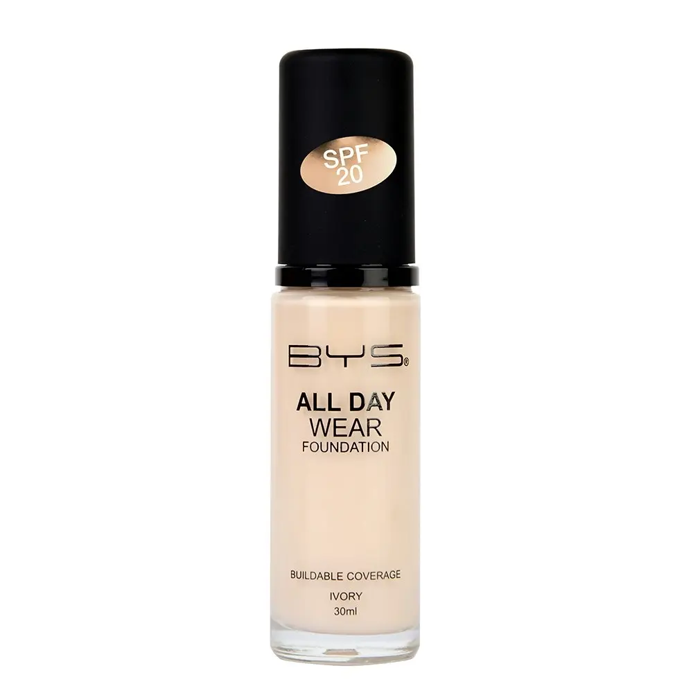 BYS 30ml All Day Wear SPF20 Liquid Foundation Makeup Buildable Coverage Ivory - Beauty