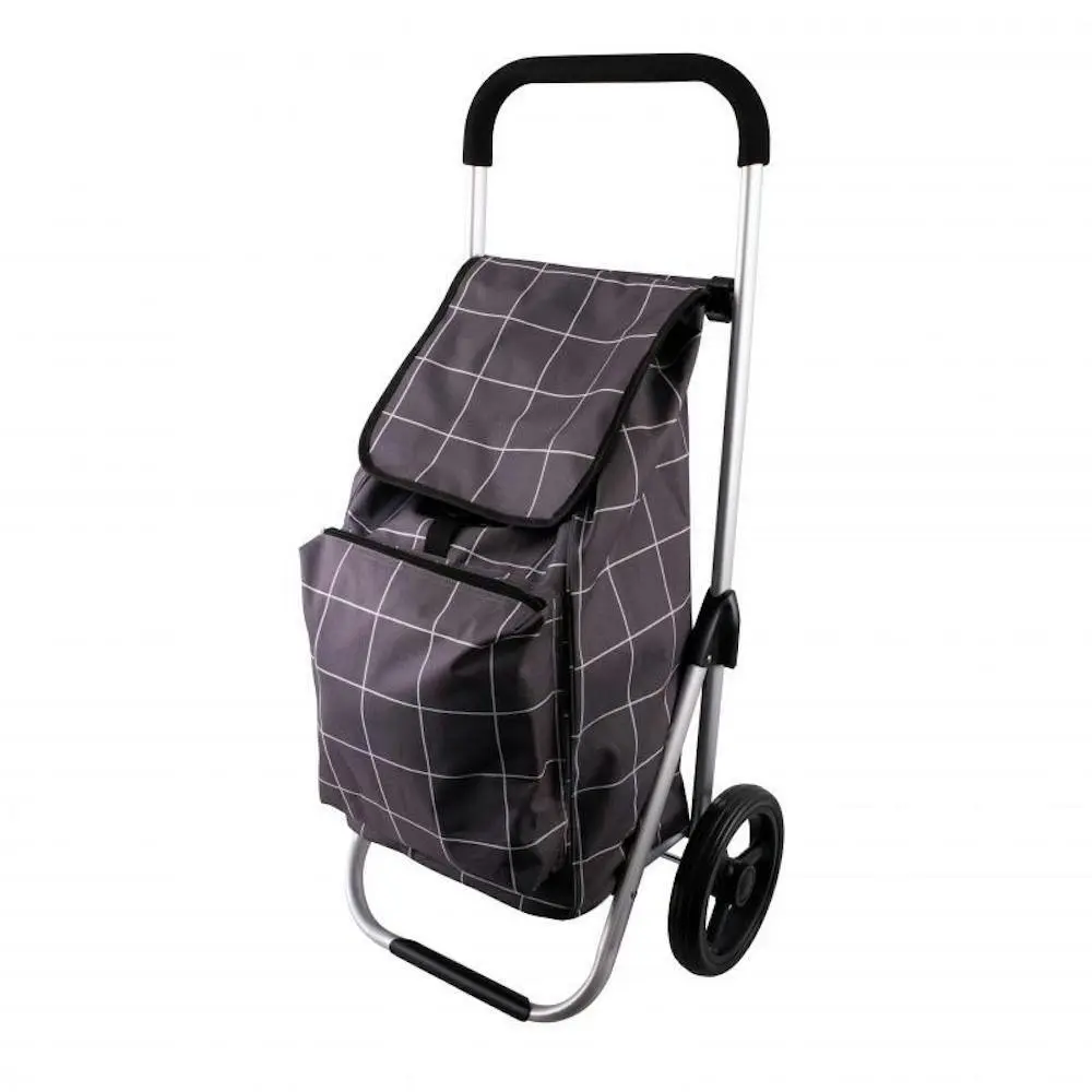 Karlstert Grey Grid Deluxe Shop Trolley | Shopping - Home & Garden