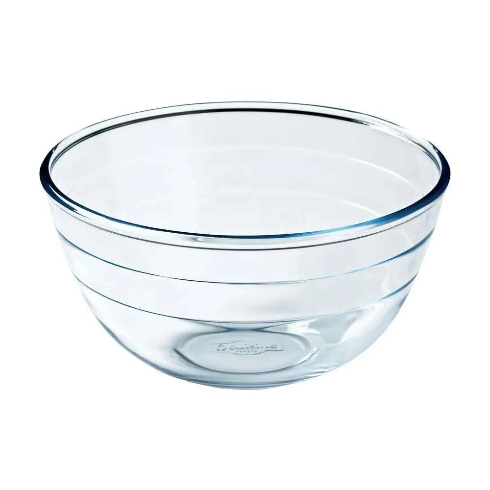 O Cuisine 21cm/2L Glass Mixing Bowl Dish Round Kitchen Baking Cookware Clear - Home & Garden