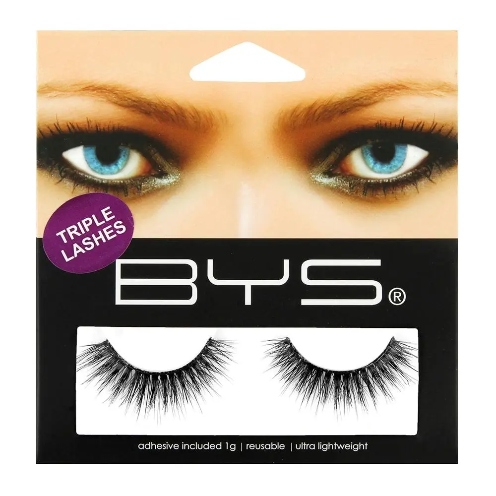 BYS Triple Luxe 1g Lash Synthetic Hair Fake/False Eyelashes Makeup Lightweight - Beauty