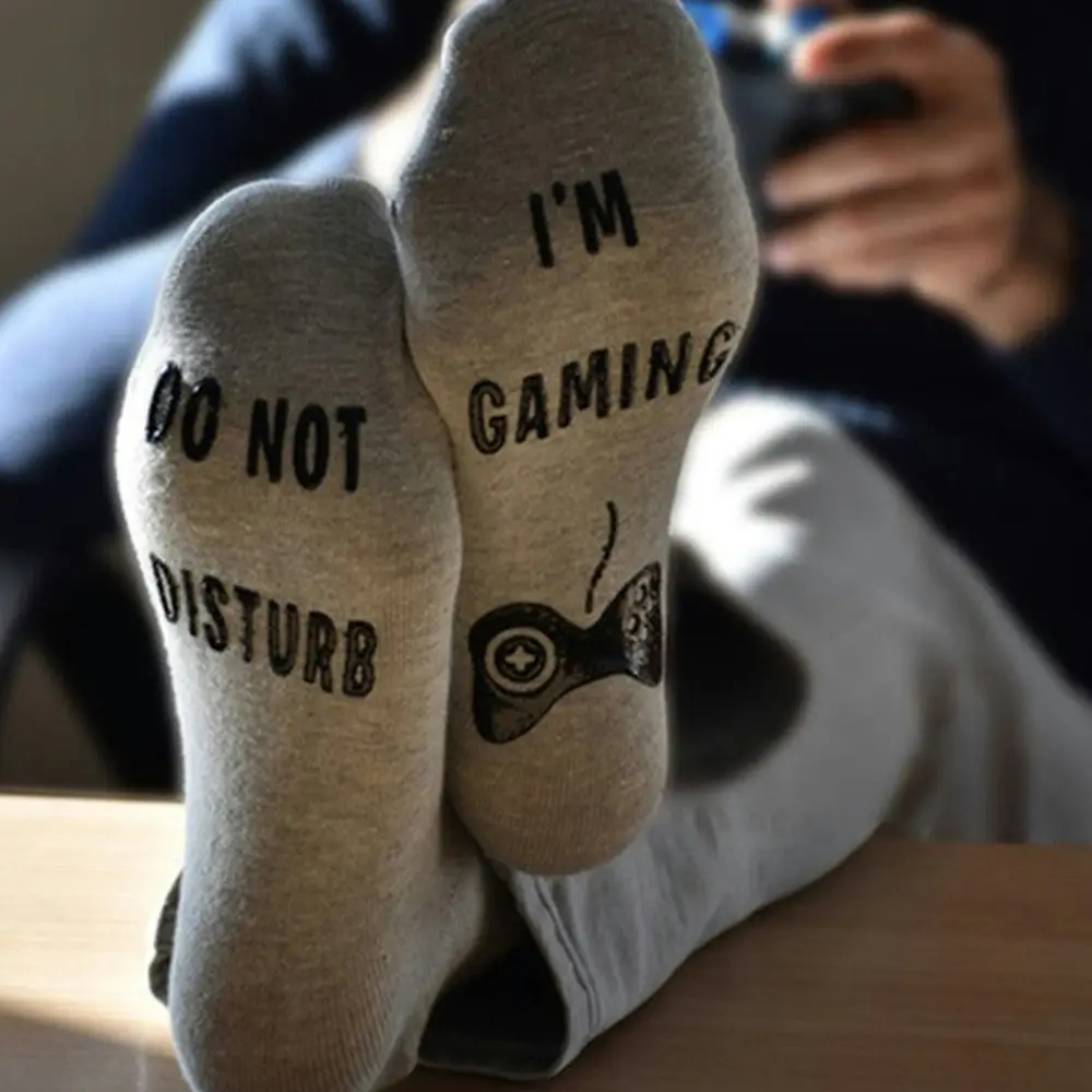3 Pairs Do Not Disturb I'm Gaming Socks Novelty Cotton Funny Socks - Home & Garden