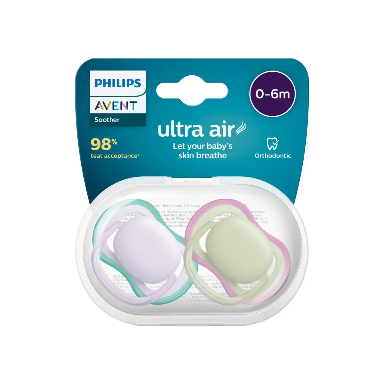 Avent Ultra Air Soother 0-6m 2 Pack