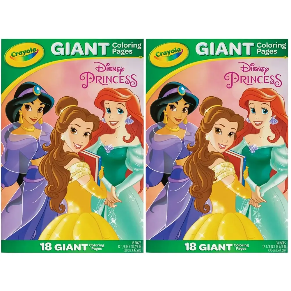 2x Crayola Giant 18pg Disney Princess Colouring Pages Foldalope Kids/Children 3+ - Entertainment