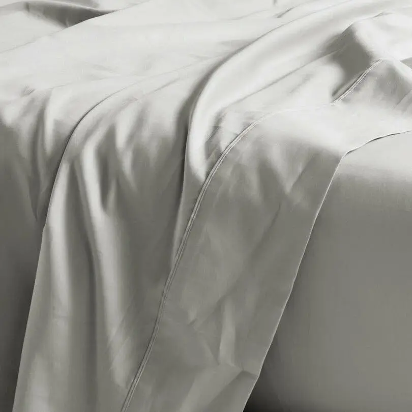 Linen House Augusta 500TC Grey King Flat Sheet - Home & Garden