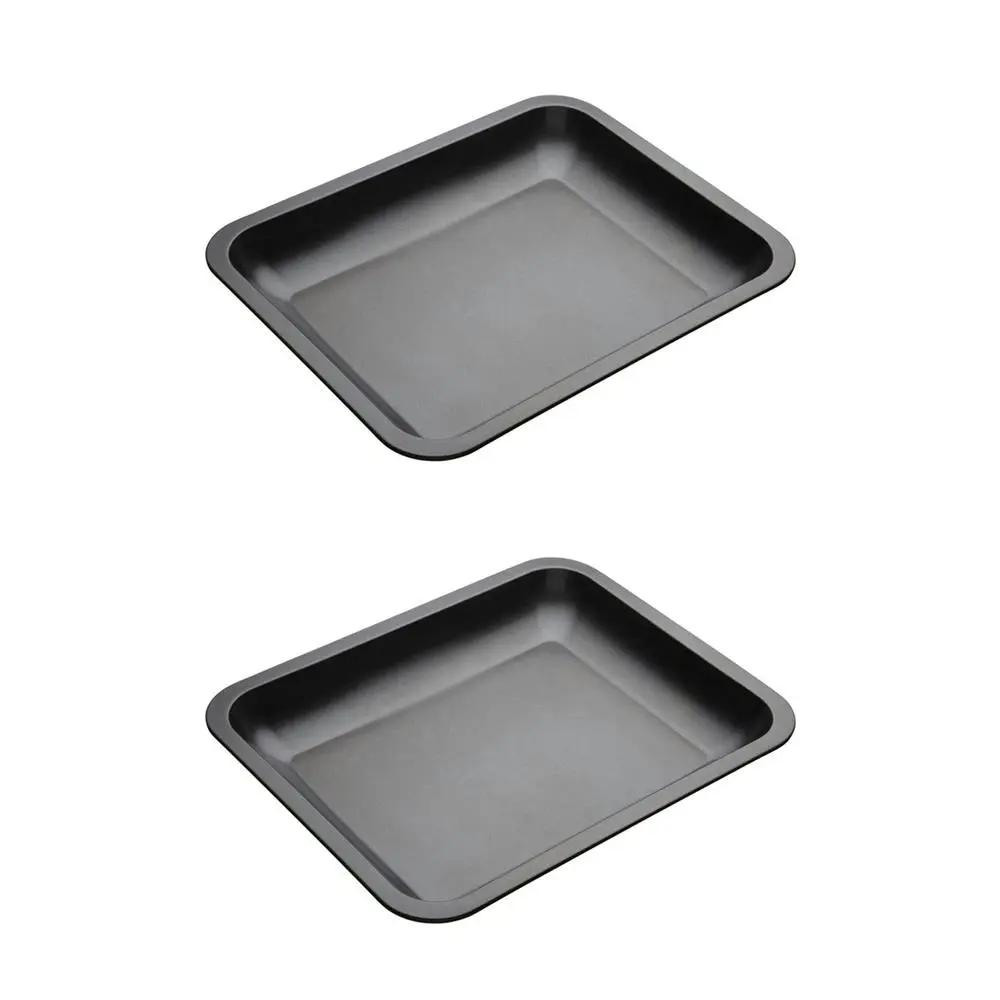 2x MasterCraft Heavy Base 33x25.5cm Medium Roasting Pan Baking/Cooking Tray Grey - Home & Garden