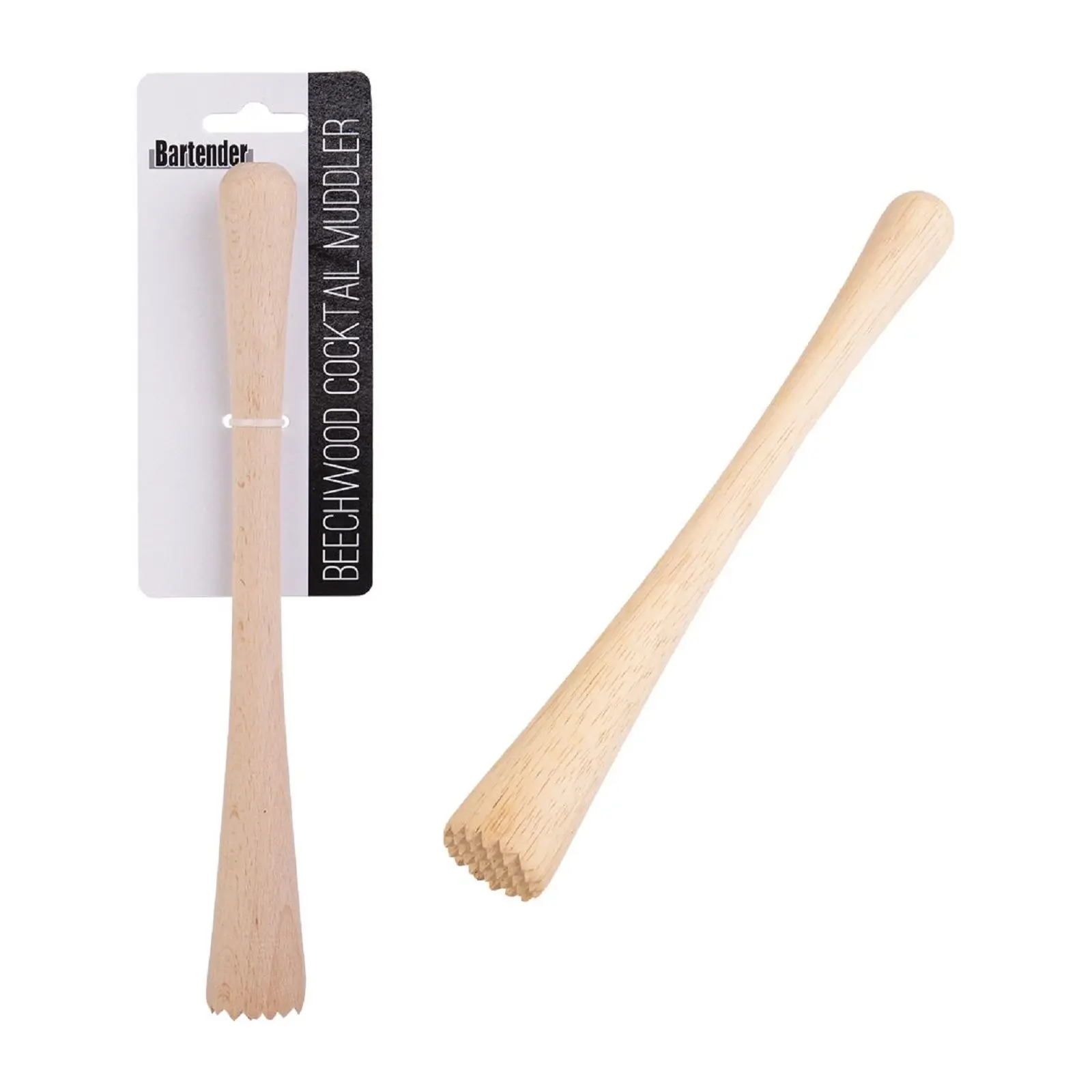BARTENDER 25cm BEECHWOOD MUDDLER - Home & Garden