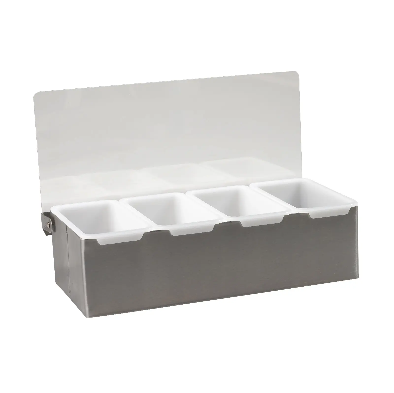 TRENTON COCKTAIL BAR 4 COMPARTMENT CONDIMENT DISPENSER STAINLESS STEEL & PLASTIC - Home & Garden