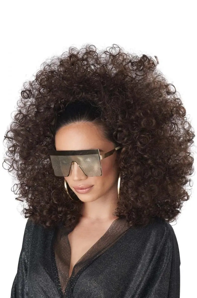 Brunette 3/4 Curly Fall Adult Wig - Fashion