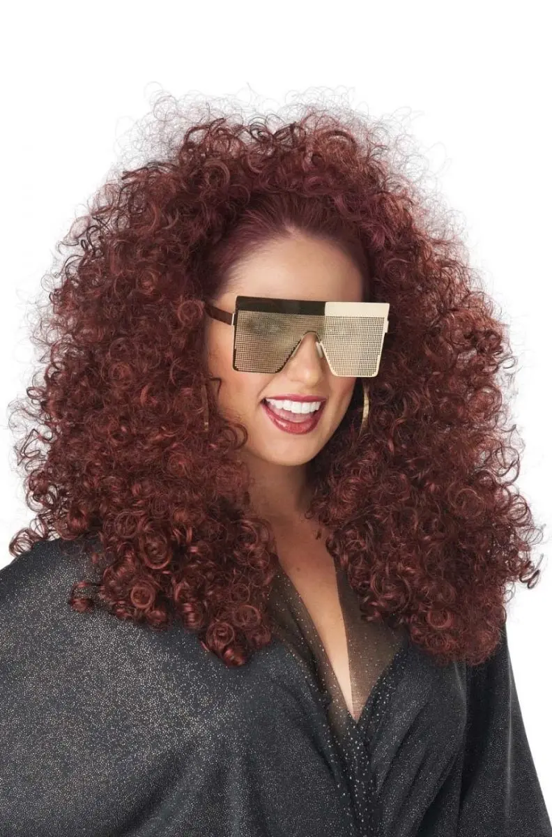 Burgundy 3/4 Curly Fall Adult Wig - Fashion
