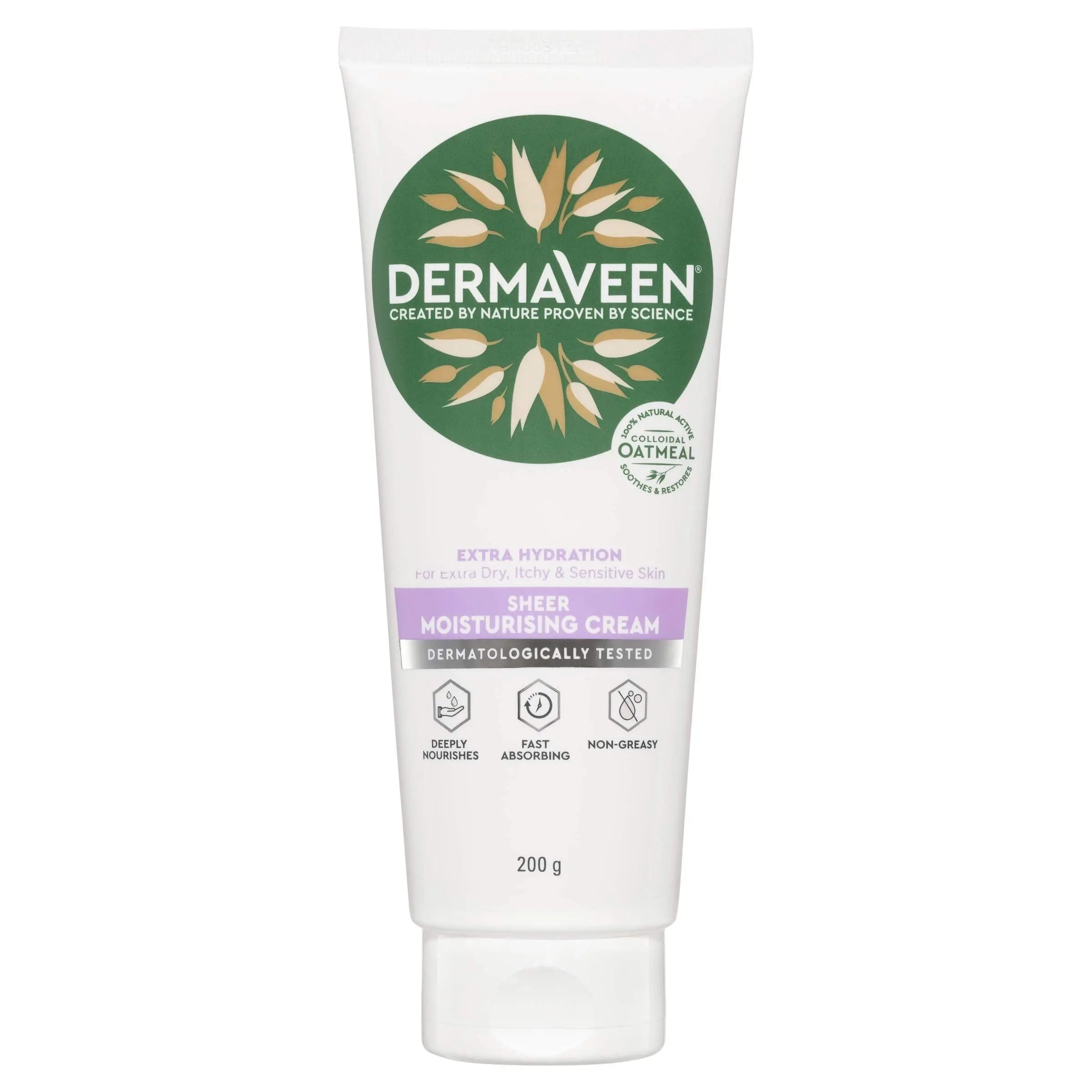 DermaVeen Extra Hydration Sheer Moisturising Cream 200g - Beauty