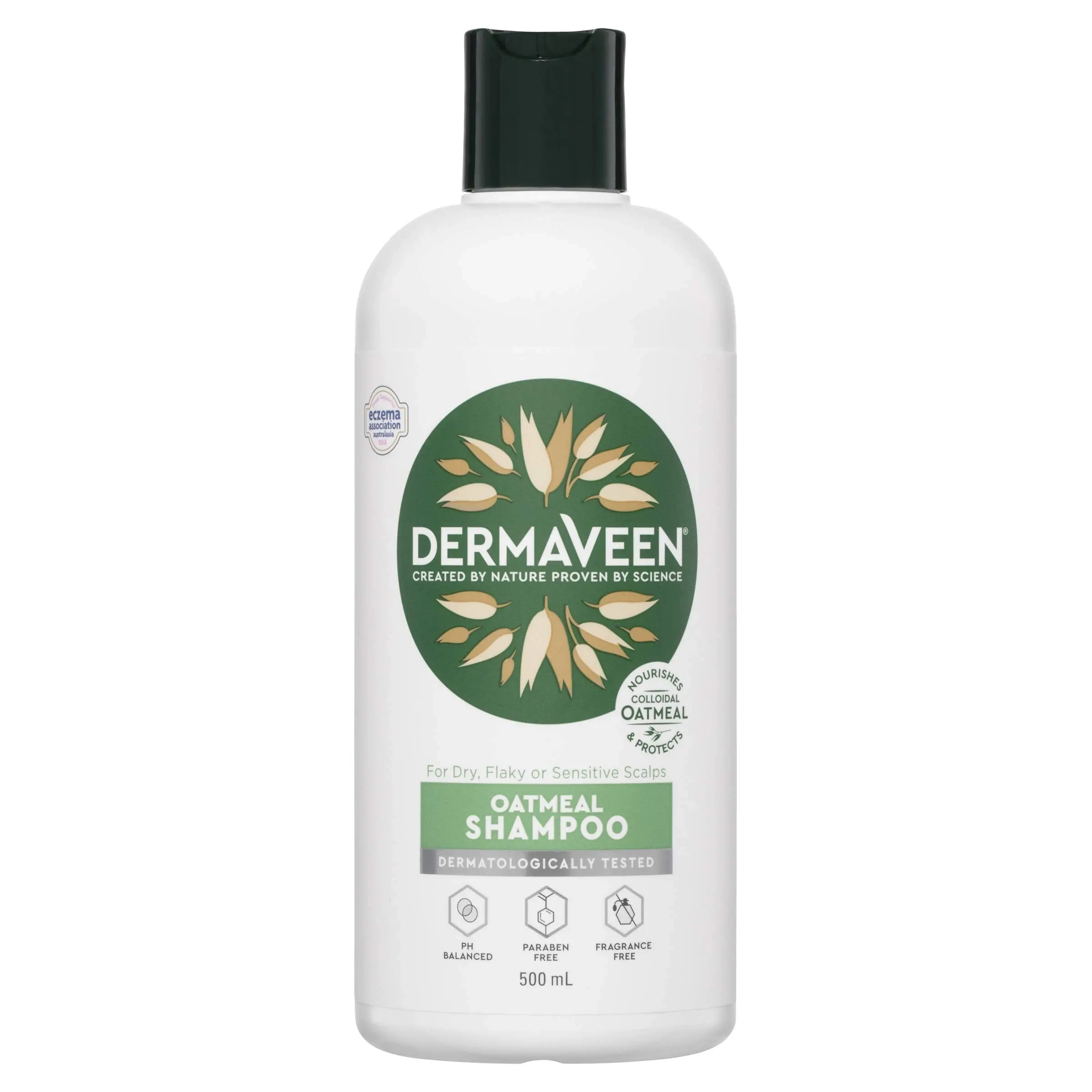DERMAVEEN Oatmeal Shampoo for Dry, Flaky or Sensitive Scalps 500ml - Beauty