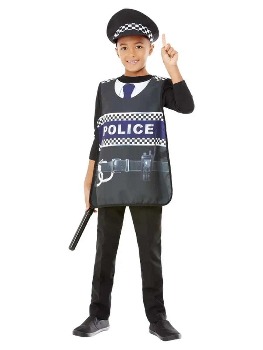 Policeman Tabard Boys Costume Kit - Fashion