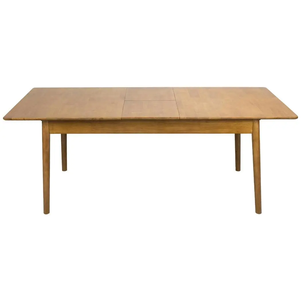 Levede Dining Table Extendable 1.6-2m Rubber Wood Frame Rectangle 8-10 Seater