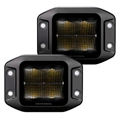 Go Rhino 750400321S Blackout Series Lights- Pair Of 3x3 750400321SCF