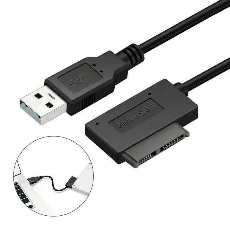 7+6 13Pin Slim SATA to USB CD DVD Rom Optical Hard Drive Cable Adapter Converter - Electronics