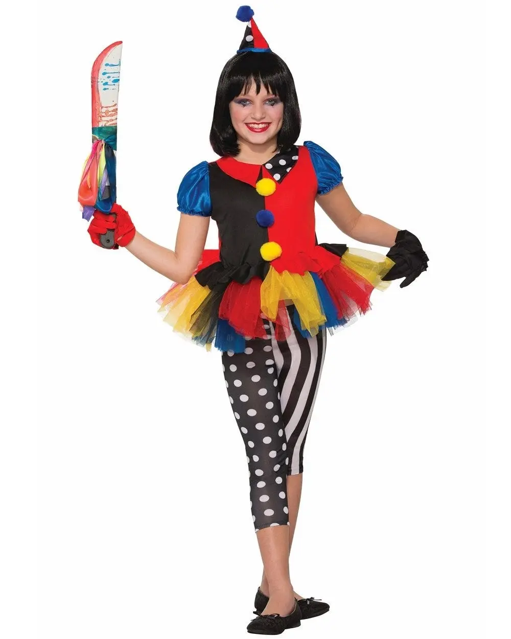 Evil Clown Lil Girlie Girls Costume - Fashion
