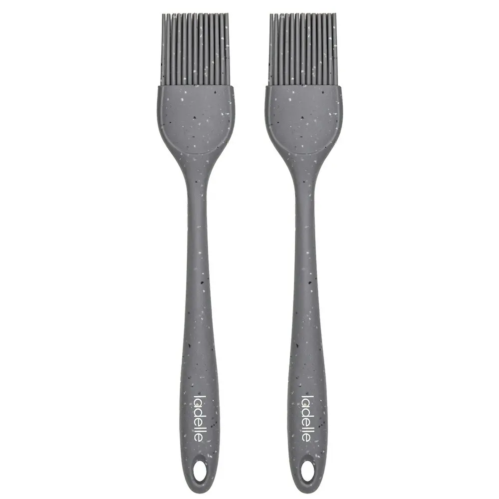 2x Ladelle Craft Grey Speckled Kitchenware Silicone Brush Serving Utensil - Home & Garden