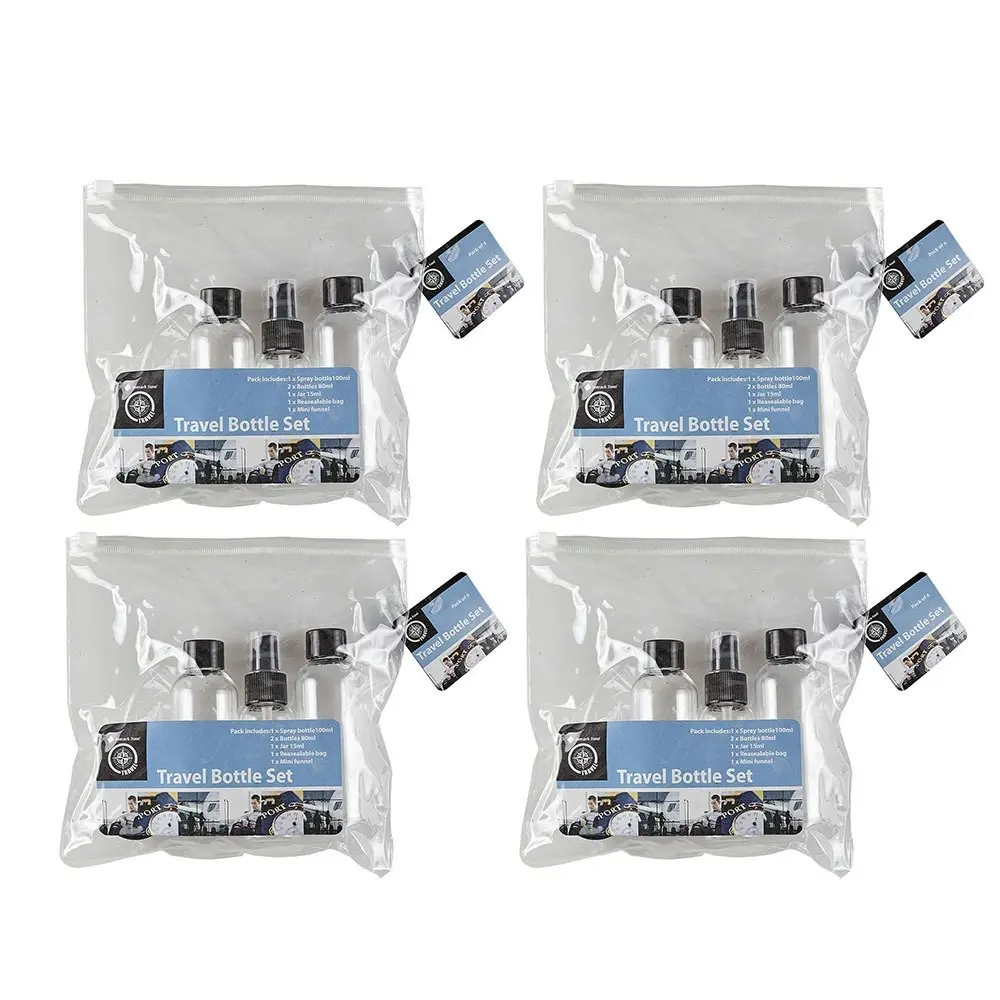 20pc Jemark Travel Lightweight Portable Liquid Bottles Set With Storage Pouch - Beauty