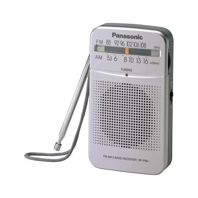 Panasonic Slide Analogue LED Indicated Tuning AM/FM Pocket Radio w/ Hand Strap - Electronics