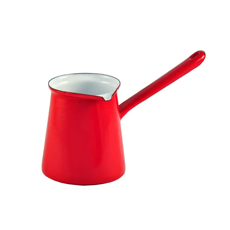 Urban Style 7cm Enamel 750ml Turkish Coffee Pot/Chai Latte Warmer w/ Handle Red - Home & Garden