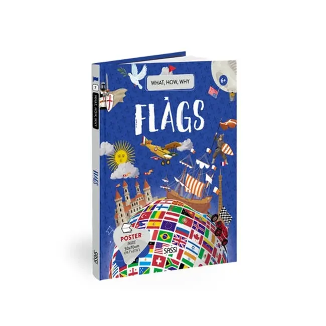 Sassi Book & Poster Kids/Children Fun Learning/Reading What How & Why Flags 6y+ - Entertainment