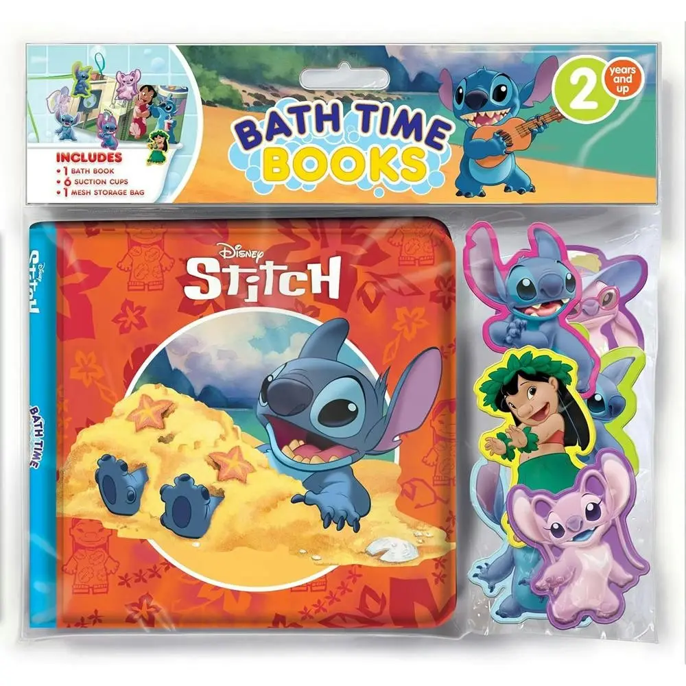 Disney Stitch Kids/Children Waterproof Bathtime Book w/ Figures/Bag Eva 3y+ - Entertainment