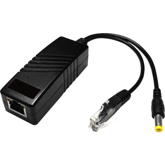 Doss POE1SP 8cm Single PoE Splitter Data/Power w/ DC 12V/RJ45 Connector Black - Home & Garden