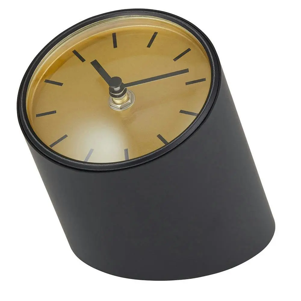 Onyx Mantle Home/Office/School Living Room/Bedroom Table/Desk Clock Black/Gold - Home & Garden