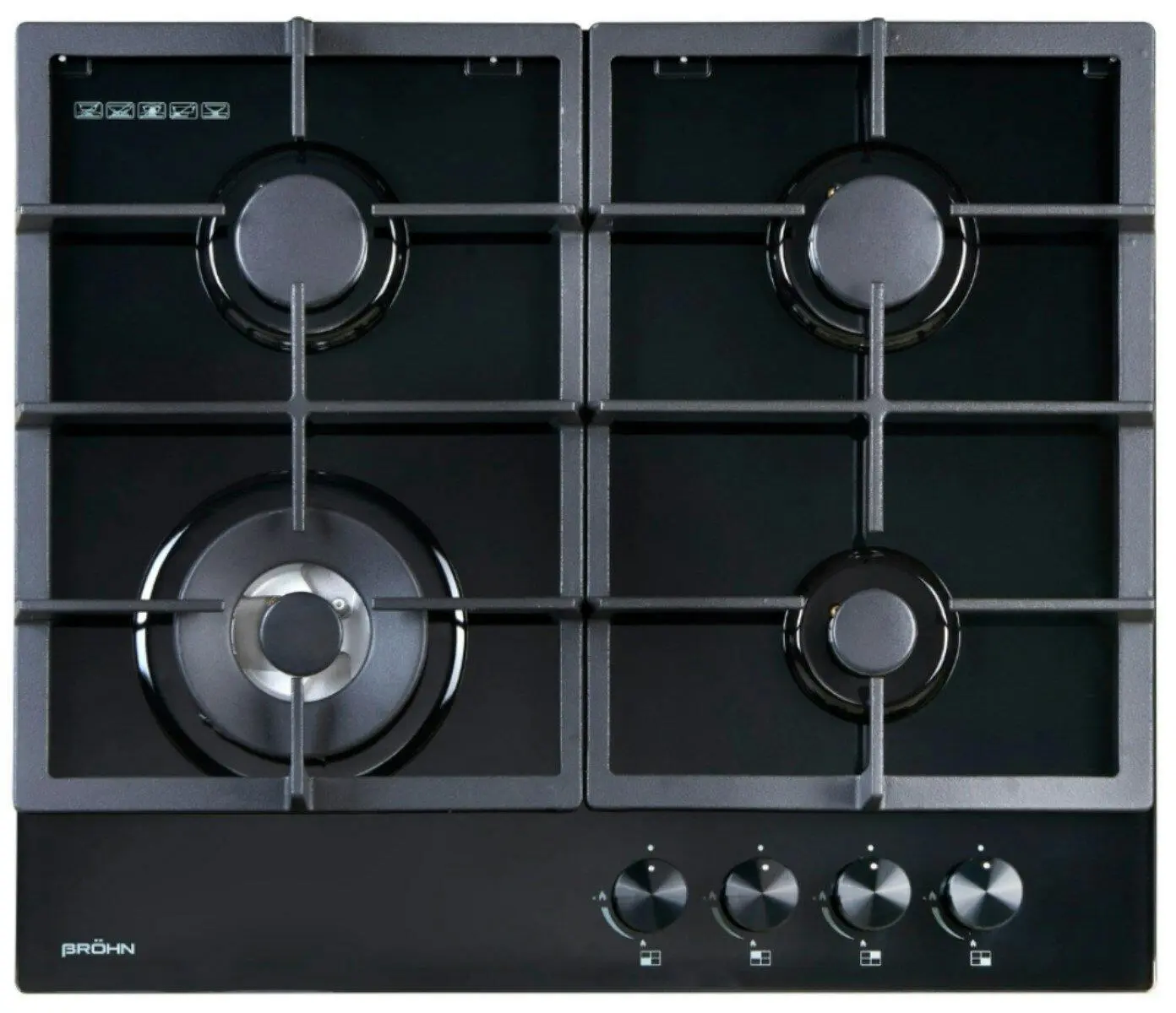 Brohn 60cm 4 Burner Gas Glass Cooktop - Home & Garden