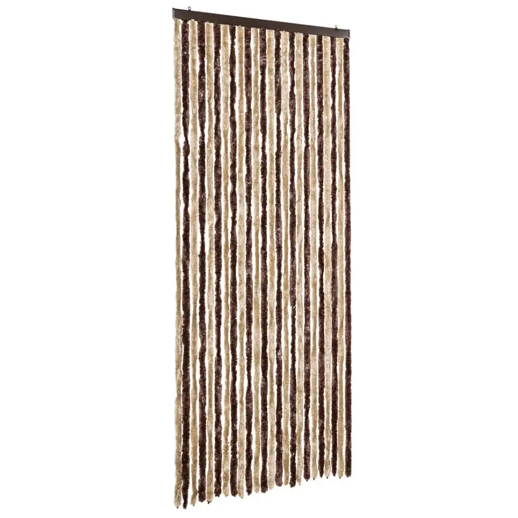 Insect Curtain Beige and Light Brown 100x220 cm Chenille 240572 - Home & Garden