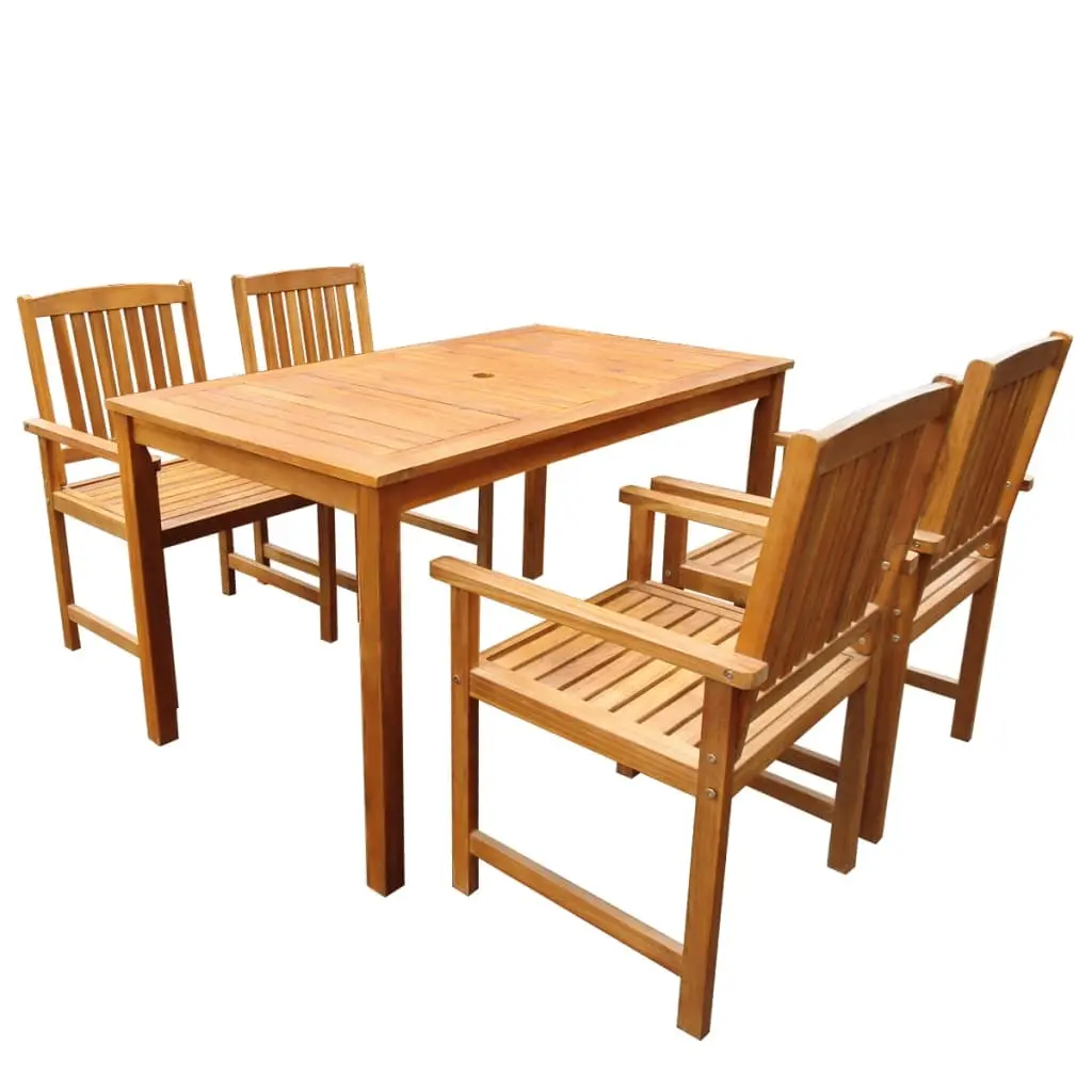 5 Piece Outdoor Dining Set Solid Acacia Wood 42622 - Furniture