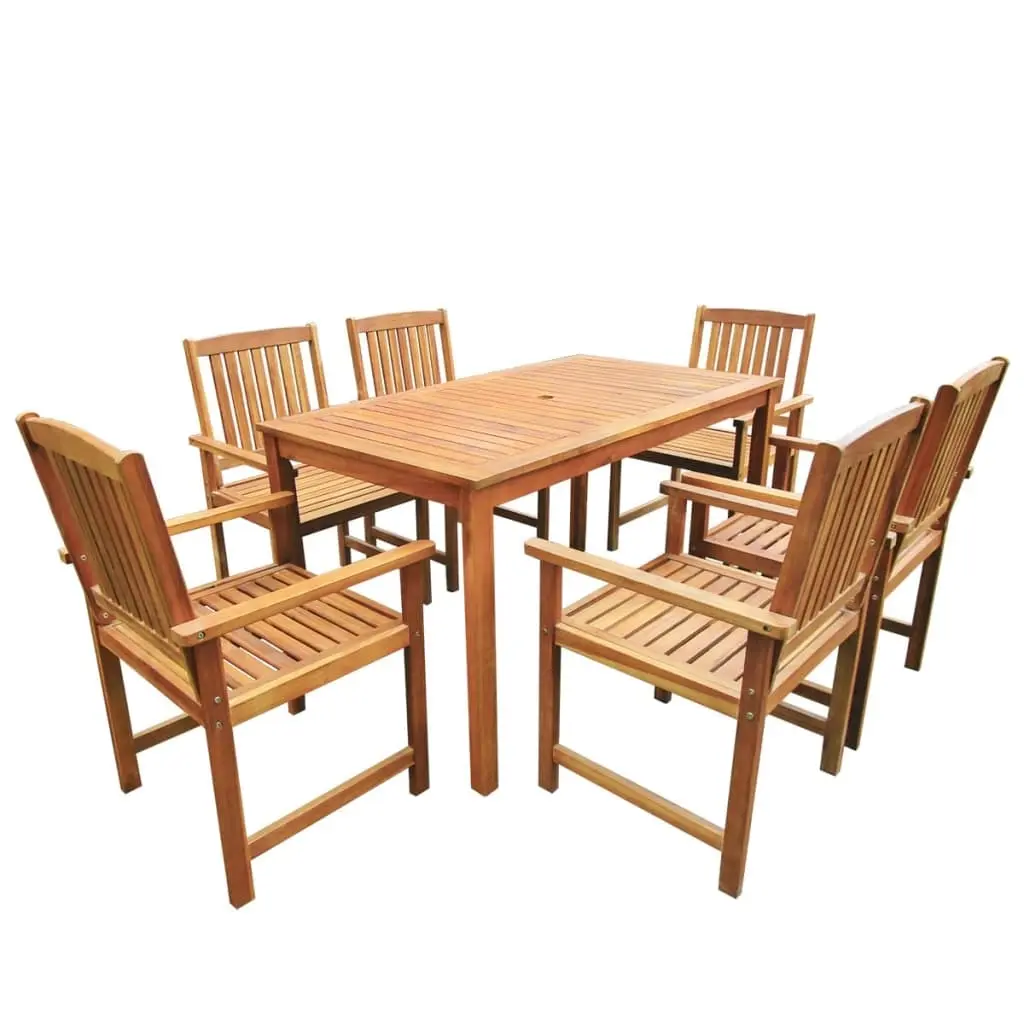 7 Piece Outdoor Dining Set Solid Acacia Wood 42623 - Furniture