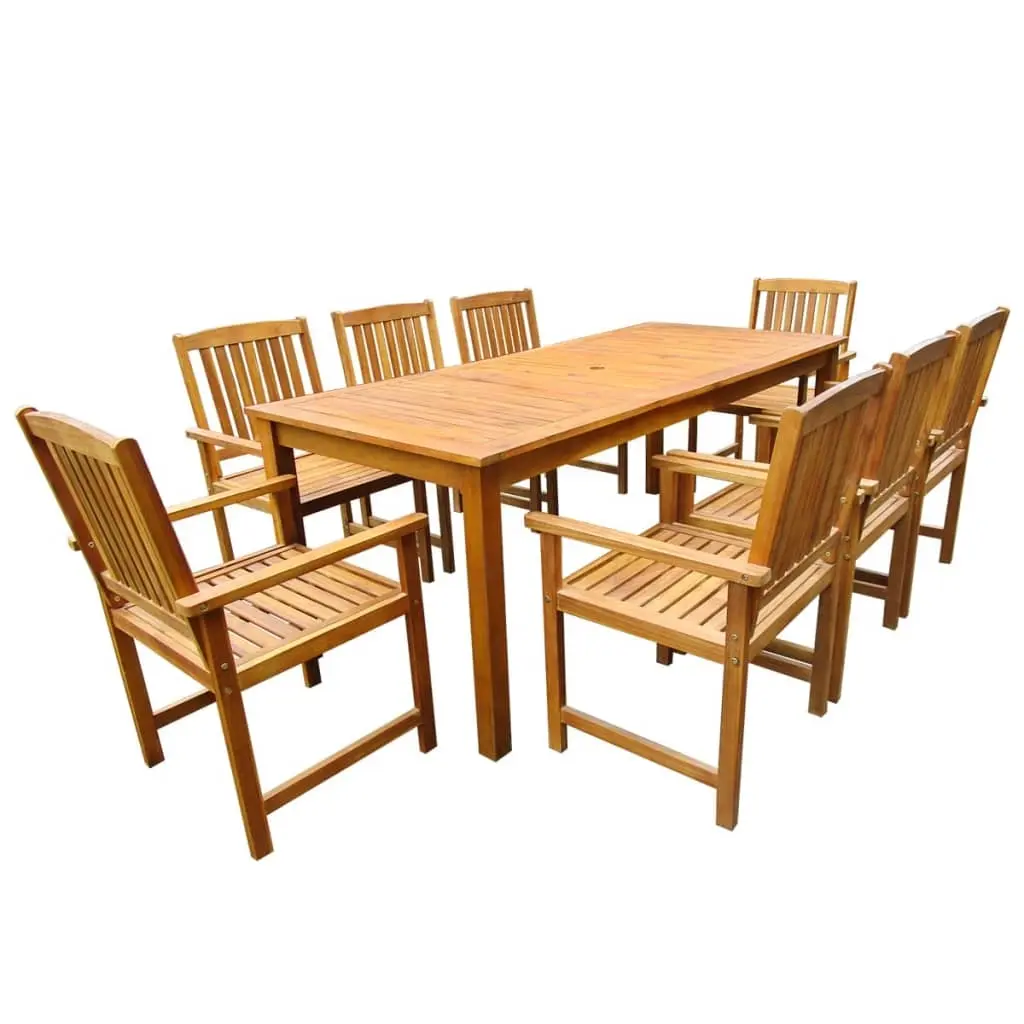 9 Piece Outdoor Dining Set Solid Acacia Wood 42625 - Furniture
