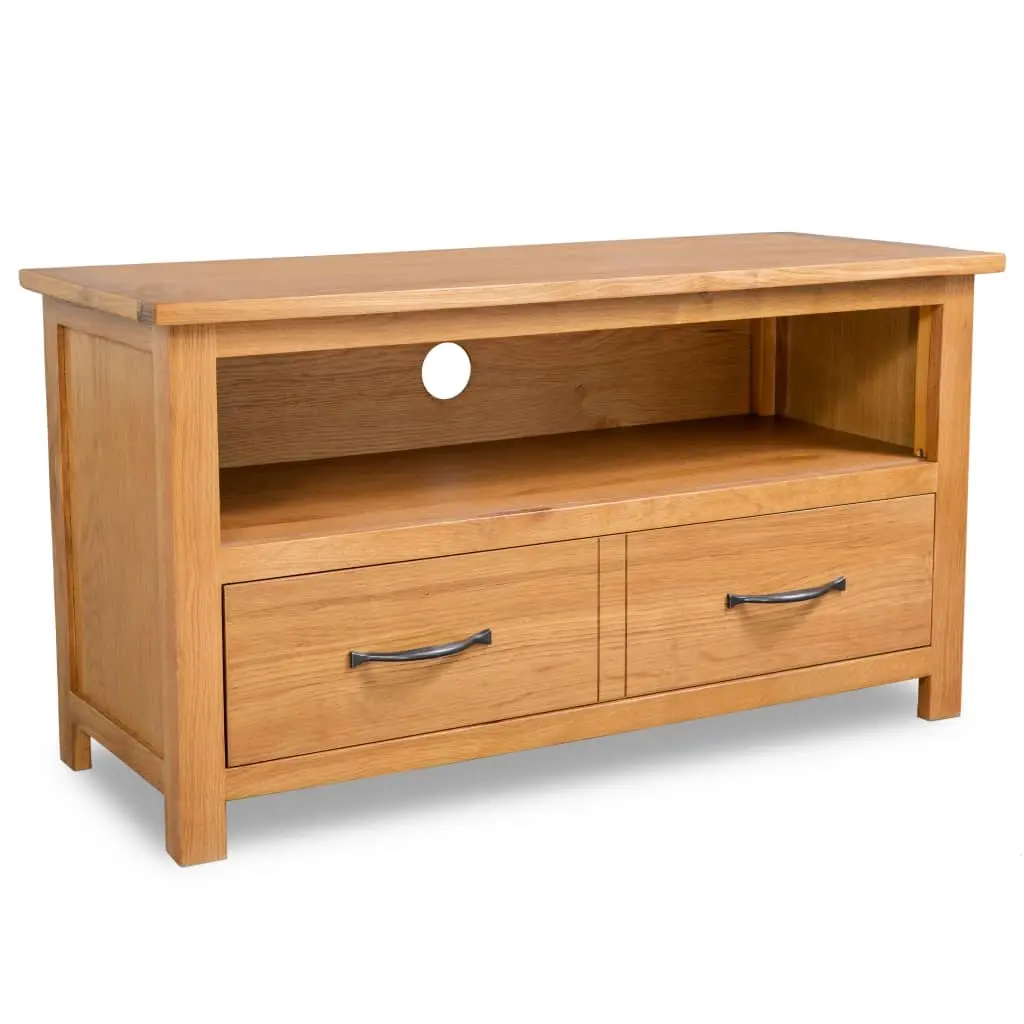 TV Cabinet 90x35x48 cm Solid Oak Wood 244466 - Furniture