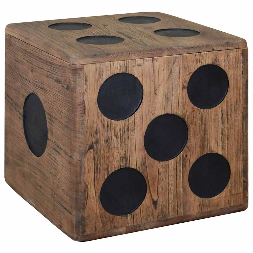 Storage Box Mindi Wood 40x40x40 cm Dice Design 244559 - Furniture