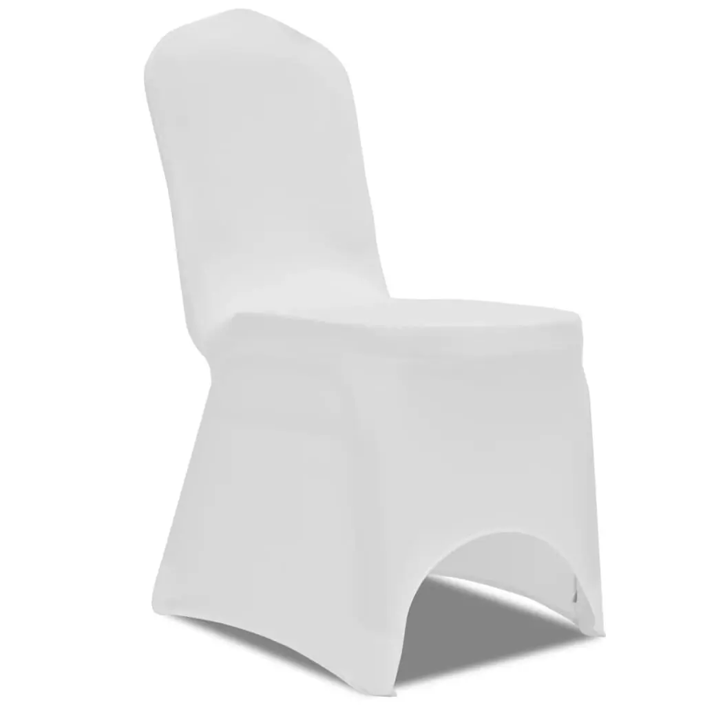 100 pcs Stretch Chair Covers White 274765 - Home & Garden