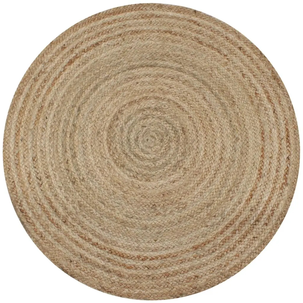 Area Rug Braided Jute 90 cm Round 245336 - Home & Garden