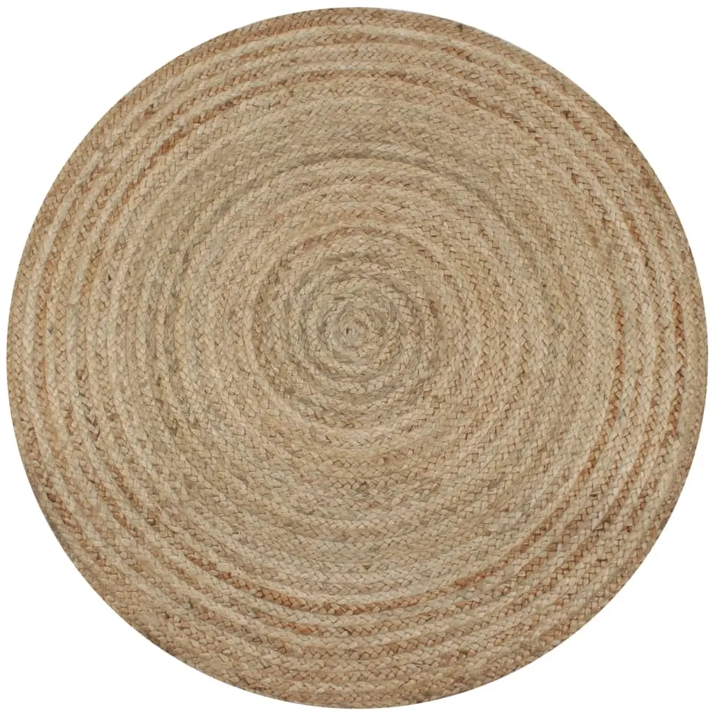 Area Rug Braided Jute 150 cm Round 245338 - Home & Garden