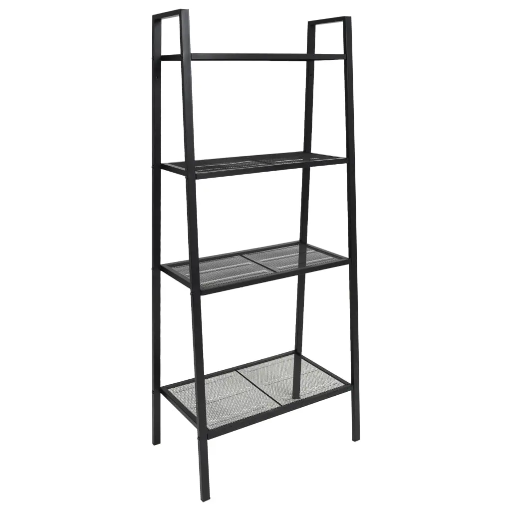 Ladder Bookcase 4 Tiers Metal Black 245972 - Furniture