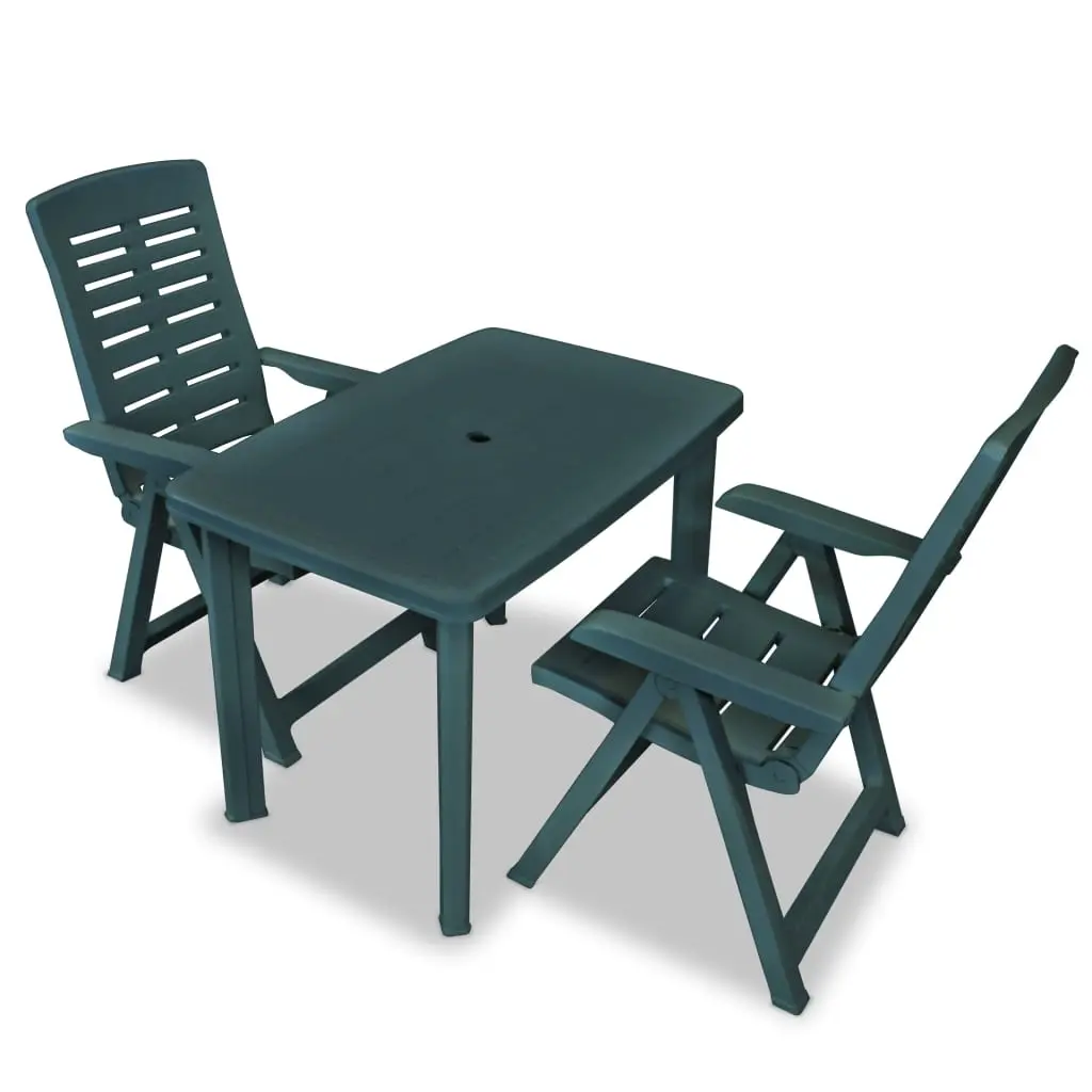 3 Piece Bistro Set Plastic Green 275078 - Furniture
