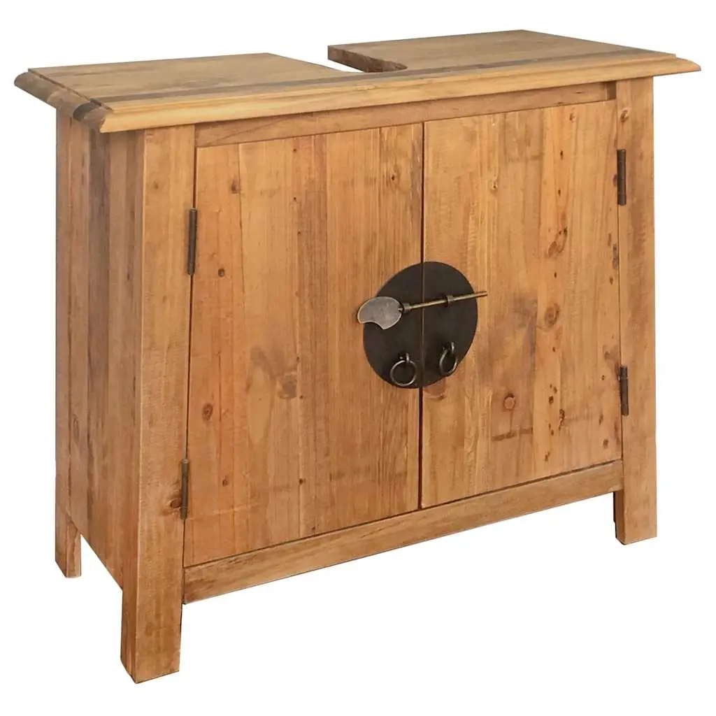 Bathroom Vanity Cabinet Solid Pinewood 70x32x63 cm 246035 - Furniture