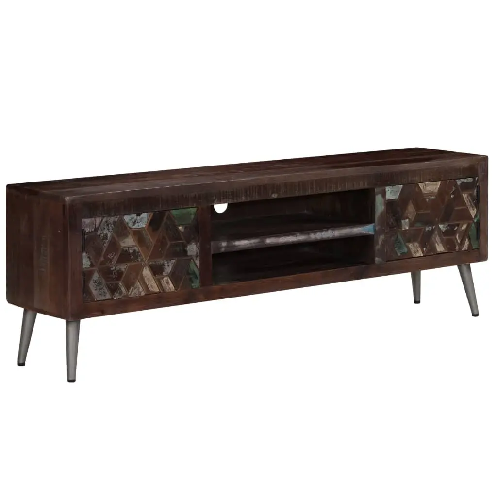 TV Cabinet Solid Reclaimed Wood 140x30x45 cm 245914 - Furniture