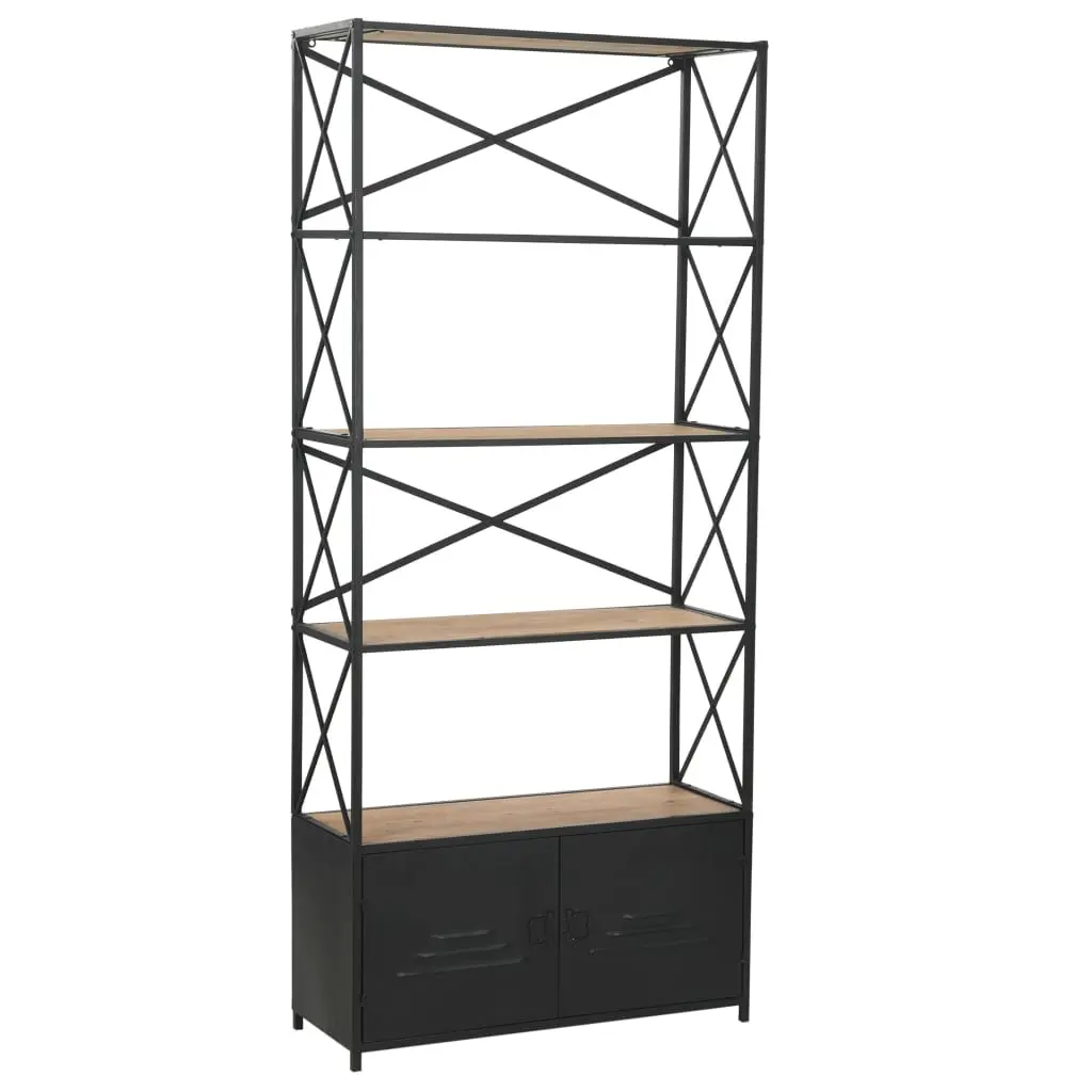 Bookcase Solid Firwood and Steel 80x32.5x180 cm 246426 - Furniture